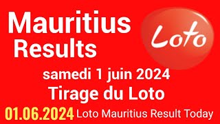 Loto Mauritius  Résultat du samedi 1er juin 2024  Mauritius Loto Draw Result 01062024 [upl. by Ikoek398]