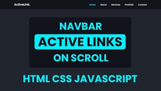 How to Create an Active Nav Link on Scroll using HTML CSS and Javascript  Active Menu Class [upl. by Lindsey]