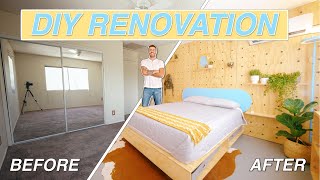 COMPLETELY DIY BEDROOM RENOVATION  Modern Builds [upl. by Annas]