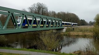 LINT Dreifachtraktion der EVB auf der Ostebrücke in Bremervörde [upl. by Sutsugua515]