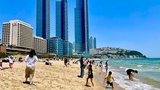 4K 부산 해운대 해수욕장 시원한 파도소리 산책 Korea Busan Haeundae Beach walk [upl. by Lamrouex]