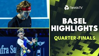 Rublev Plays Shelton Tsitsipas vs Fils amp More  Basel 2024 QuarterFinals Highlights [upl. by Annaj]