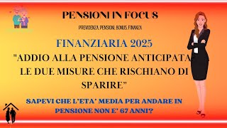 Pensioni in Pericolo Le Due Misure che Stanno per Sparire per Sempre [upl. by Sandstrom]