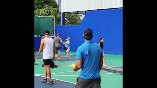 Pickle ball is starting to get really competitive Here a player kicks his opponent in the face [upl. by Schafer524]