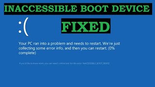 FIXED  INACCESSIBLE BOOT DEVICE  STOP 0x0000007B Error [upl. by Leilani]