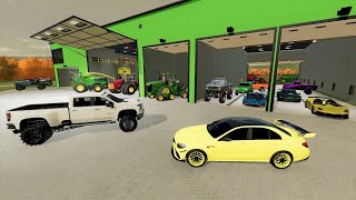 Buying Mega farm with tons of Lamborghinis and Tractors  Farming Simulator 22 [upl. by Aicenat]