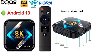 DQ08 RK3528 Smart TV Box Android 13 Quad Core Cortex A53 Support 8K Video 4K HDR10 Dual Wifi BT [upl. by Siuluj337]