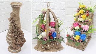 5 Jute craft ideas  Home decorating ideas handmade  5 [upl. by Idihc672]