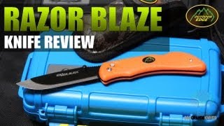 Outdoor Edge Razor Blaze Skinning Hunting Knife Review  OsoGrandeKnives [upl. by Ettelohcin]