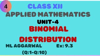 UNIT 4 Part1Binomial Distribution  Applied Mathematics FLOWWITHMATHS 12 appliedmathematics [upl. by Feld879]