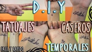 DIY COMO HACER TATUAJES TEMPORALES  FÁCIL y RÁPIDO [upl. by Bollay538]