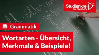 Wortarten  Übersicht Merkmale amp Beispiele  Deutsch verstehen mit dem Studienkreis [upl. by Ssilb]