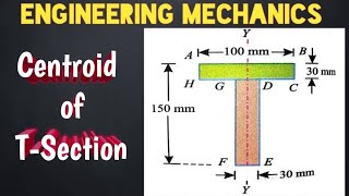 Centroid Of T Section  Engineering Mechanics  HINDI [upl. by Patman]