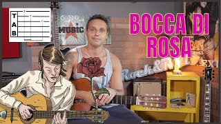 Bocca di Rosa  TUTORIAL Chitarra Tab  Fabrizio De Andrè [upl. by Yttak]