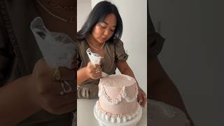 Galentine’s vintage cake 🎂 Had to cut a lot from the video to fit under 1 minute for shorts [upl. by Yenettirb90]