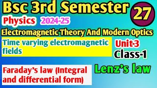 L1 Faradays law Bsc 3rd Semester Physics Unit3 Electromagnetic theory and modern optics bscphysics [upl. by Zebedee138]