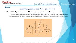 Video 1 Feedback Amplifier Analysis  The Middlebrook approach [upl. by Acissev571]