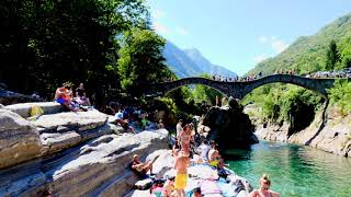 Lavertezzo River Verzasca Ticino [upl. by Bennion]