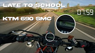 2 KTM 690 SMC R  RIDE TO SCHOOL  RAW SOUND 4K  ITALY  BERGAMO [upl. by Kcireddor]