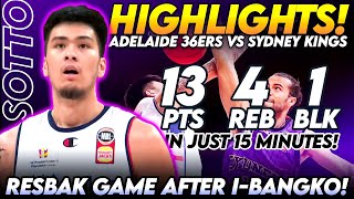 KAI SOTTO HIGHLIGHTS  Adelaide 36ers vs Sydney Kings [upl. by Eisaj33]