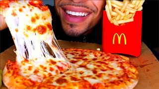 ASMR  Cheesiest Cheese Pizza McDonald’s French Fries  Eating Show Mouth Sounds  No Talking Mukban [upl. by Manning529]