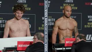 UFC 235 WeighIns Ben Askren Robbie Lawler Make Weight  MMA Fighting [upl. by Kcirre40]