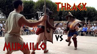 Gladiator Fight  Thraex VS Murmillo  ACTA  Ancient Roman HEMA [upl. by Ykcaj]