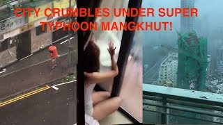 Compilation OMGWTF moments Typhoon Mangkhut hurricane in Hong Kong [upl. by Parsifal]