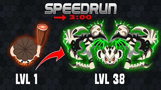 Evowarsio  Speedrun to max Level 3838 on Three minutes  450k Gameplay [upl. by Oirelav]