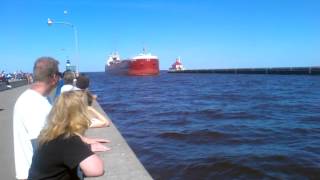 Three Ships Entering Duluth Harbor [upl. by Gertrudis]