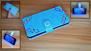 Glitter Phone Case with Phone Stand from Cardboard and Glitter Foam [upl. by Tlaw]