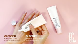 GLOSSIER Comparing Priming Moisturizers [upl. by Redlac]