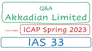 QampA Akkadian Limited ICAP Spring 2023  IAS 33 FR214 [upl. by Roel822]