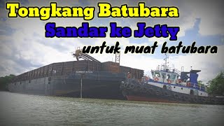 Tongkang Batubara Sandar Ke Jetty Untuk Muat Batubara  BG SUMBER INTAN [upl. by Saretta]