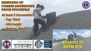 Sampling of Coarse Aggregate AASHTO T2 ASTM D75 [upl. by Nirual]