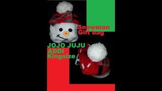 How to make Snowman gift bag knitting machine [upl. by Nodnarb]