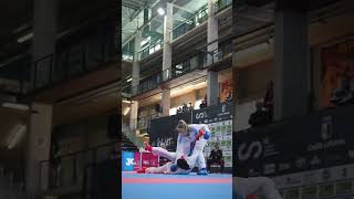 Great throw female athlete karte gold olympics sports kumite [upl. by Yelraf]