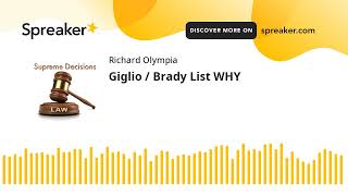 Giglio  Brady List WHY made with Spreaker [upl. by Odelet]