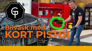 Bilvask blir en del enklere med kort pistol på høytrykkspyleren [upl. by Maureen]