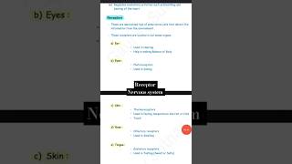 Receptor olfactorygustatoryphotoreceptorthermoreceptors class10 science control amp coordination [upl. by Sirron]