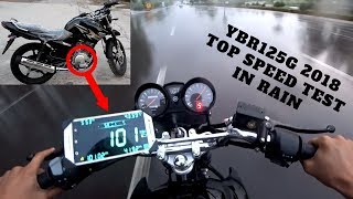 YAMAHA YBR125G 2018 TOP SPEED TEST IN RAIN OMG ON PK BIKES [upl. by Ardnot]