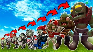 SIZE COMPARISON EVOLUTION of ALL PVZ ZOMBIE In Garrys Mod [upl. by Assilac351]