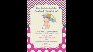 ecard InvitationNaming CeremonysreerajVIZAGInstagram Id [upl. by Imuyam301]