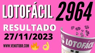 🍀 Resultado Lotofácil 2964 [upl. by Seaddon]