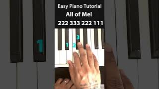 All of Me  Piano Tutorial shorts easy piano tutorial music360 [upl. by Abeu]