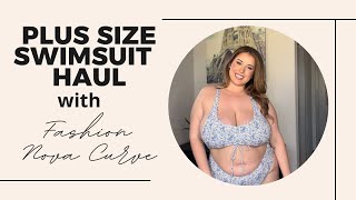 PLUS SIZE SWIMSUIT TRY ON HAUL WITH FASHION NOVA CURVE  Lauren Sangster [upl. by Dorraj]