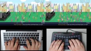 QWERTY versus Stenography on Steno Arcade [upl. by Lareena]