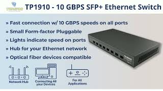 Tupavco TP1910 10GB SFP Switch 8 Port  Unmmanaged [upl. by Nnyllaf]