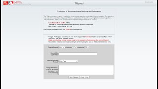 Protein Transmembrane Regions and Orientation Prediction using TMpred [upl. by Peckham]