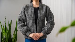 How to Crochet Cozy Cardigan  Pattern amp Tutorial DIY [upl. by Siravat]